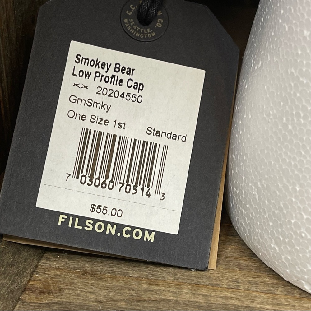 SOLD-Filson Limited Edition Smokey Bear Low Profile Hat Cap Green Mens Strapback - Picture 12 of 12